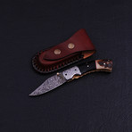 Damascus Liner Lock Folding Knife // 2767
