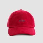 Qilo Logo Suede Cap // Crimson