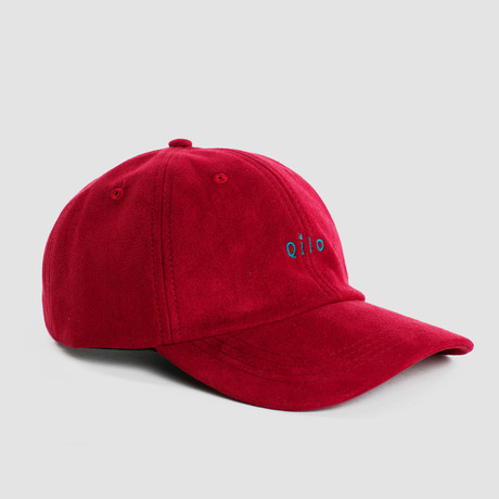 Qilo Logo Suede Cap // Crimson