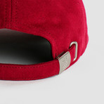 Qilo Logo Suede Cap // Crimson