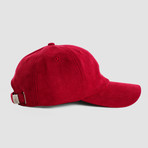 Qilo Logo Suede Cap // Crimson