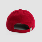 Qilo Logo Suede Cap // Crimson