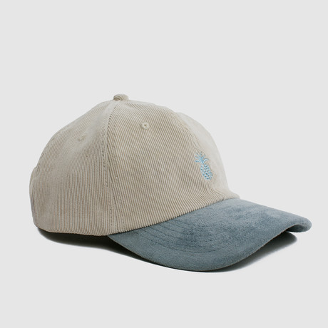 Pineapple Two-Tone Cap // Cream Corduroy + Steel Blue