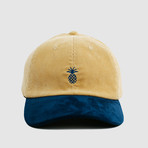 Pineapple Two-Tone Hat // Mustard Corduroy + Navy