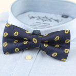 Silk Bow Tie // Royal Blue + Gold Accents