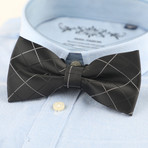 Silk Bow Tie // Black Cross Stripe