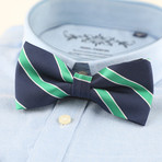 Silk Bow Tie // Navy + Lime Stripe