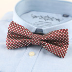Silk Bow Tie // Red + White Houndstooth