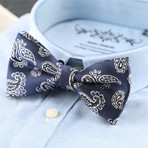 Silk Bow Tie // Blue + Gray