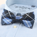 Silk Bow Tie // Blue Cross Stripe