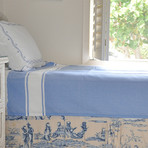 Basic Fouta Coverlet (White + Gray)