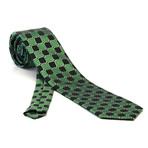 Garret Silk Tie // Green + Black Checkers
