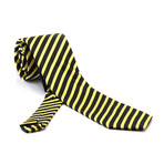 Luigi Silk Tie // Black + Yellow Stripes