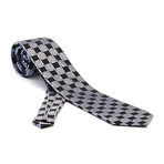 Abdul Silk Tie // Gray + Black Squares