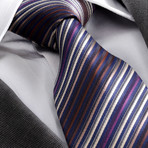 Hayden Silk Tie // Striped Blue + Purple
