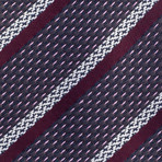 Silk Textured Stripe Tie // Black