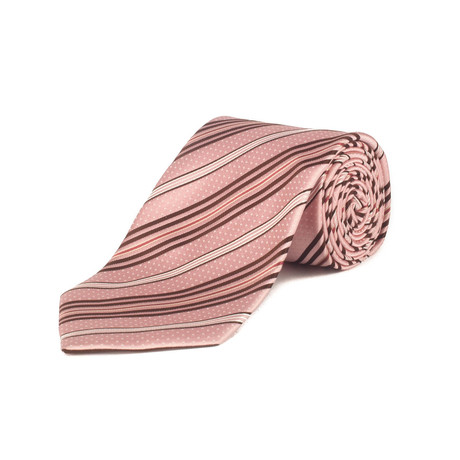 Silk Striped Tie // Pink
