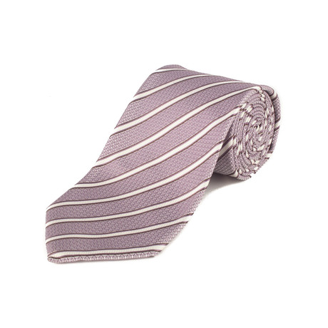 Silk Textured Stripe Tie // Purple
