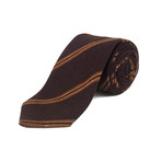 Cashmere Striped Tie // Brown