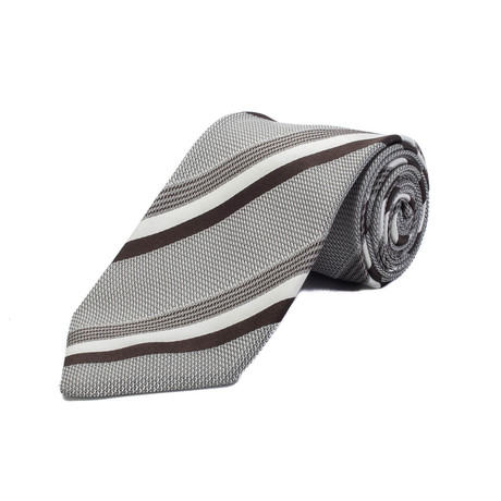 Silk Striped Tie // Gray