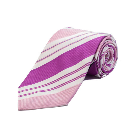 Silk Striped Tie // Pink + Purple