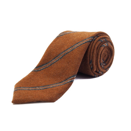Cashmere Striped Tie // Clay