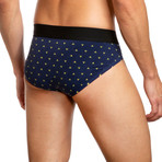 Low Rise Brief // Pack of 3 // Blue + Dotted Navy + Gray (L)