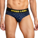 Low Rise Brief // Pack of 3 // Blue + Dotted Navy + Gray (M)