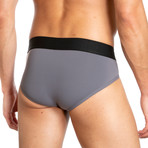Low Rise Brief // Pack of 3 // Blue + Dotted Navy + Gray (L)