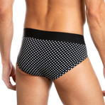 Low Rise Brief // Pack of 3 // Dotted Black + Multi-Dot + Dotted Navy (S)