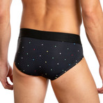 Low Rise Brief // Pack of 3 // Multi-Dot + Black + Red (S)