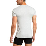 Crew Neck T Shirt // Pack of 3 // White + Gray + Light Gray (XL)