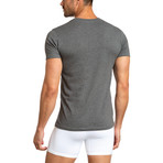 Crew Neck T Shirt // Pack of 3 // White + Gray + Light Gray (L)