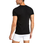 V-Neck T Shirt // Pack of 3 // Black (L)