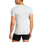 V-Neck T Shirt // Pack of 3 // White + Gray + Light Gray (S)