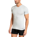 V-Neck T Shirt // Pack of 3 // White + Gray + Light Gray (M)