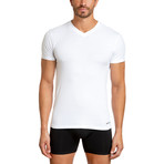 V-Neck T Shirt // Pack of 3 // White + Gray + Light Gray (M)