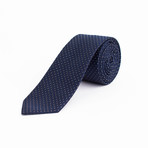 Dior // Slim Silk Polka Dot Pattern Tie // Blue