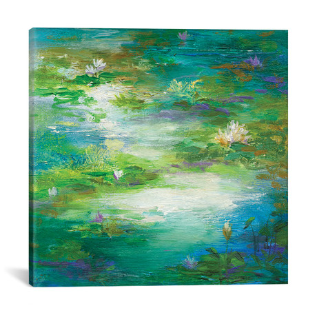 Water Lily Pond II // Sheila Finch (18"W x 18"H x 0.75"D)