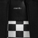 Amiri // Denim Check Backpack // Black + White