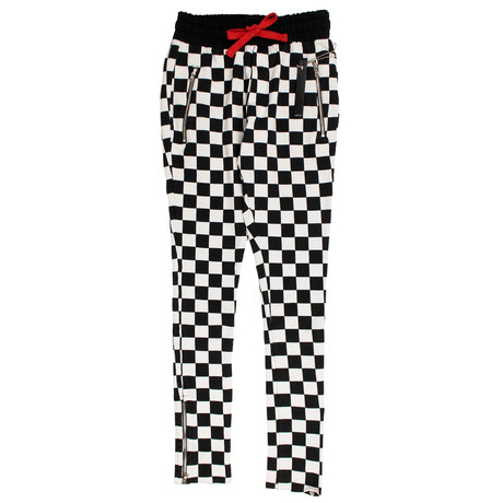 Amiri // Check Stack Sweatpants // White + Black (XS)