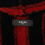 Amiri // Wool Striped Knit Hoodie Sweater // Red + Black (2XL)