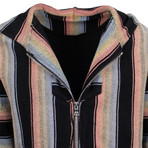 Amiri // Cotton Striped Knit Zip Up Baja Hoodie Sweater // Multicolor (2XL)