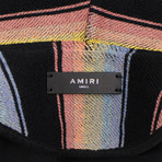 Amiri // Cotton Striped Knit Zip Up Baja Hoodie Sweater // Multicolor (2XL)