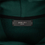 Amiri // Cotton And Leather Hoodie Sweatshirt // Green (2XL)