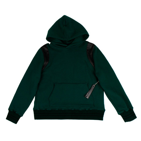 Amiri // Cotton And Leather Hoodie Sweatshirt // Green (XS)