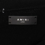 Amiri // Rose Knit Cashmere Blend Cardigan Sweater // Black + Red (XL)