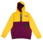 Palm Angels // Racing Team Hoodie // Purple + Yellow (L)