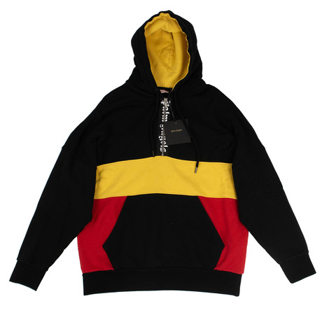 Palm Angels // Colorblock Logo Hoodie // Black (XS)