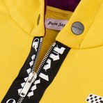 Palm Angels // Racing Team Hoodie // Purple + Yellow (XL)